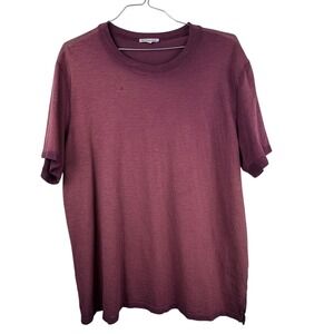 Maroon Hand Dyed Distressed Cotton Streetwear T-Shirt Cotton Citizen Size XL